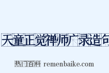 天童正觉禅师广录造句是什么意思的图片
